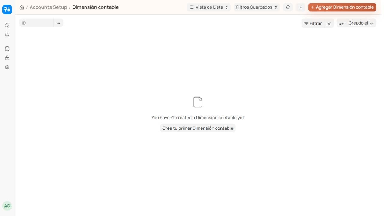 Configuración de dimensiones contables en Relantry ERP